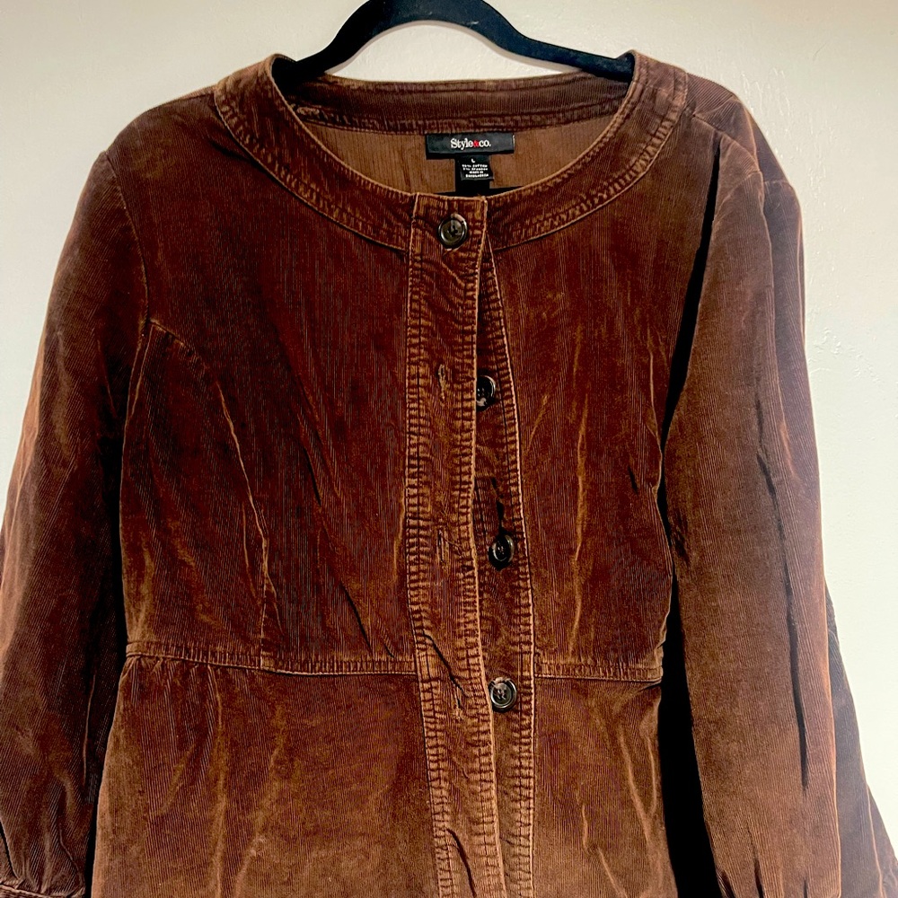 Style co brown suede jacket size large